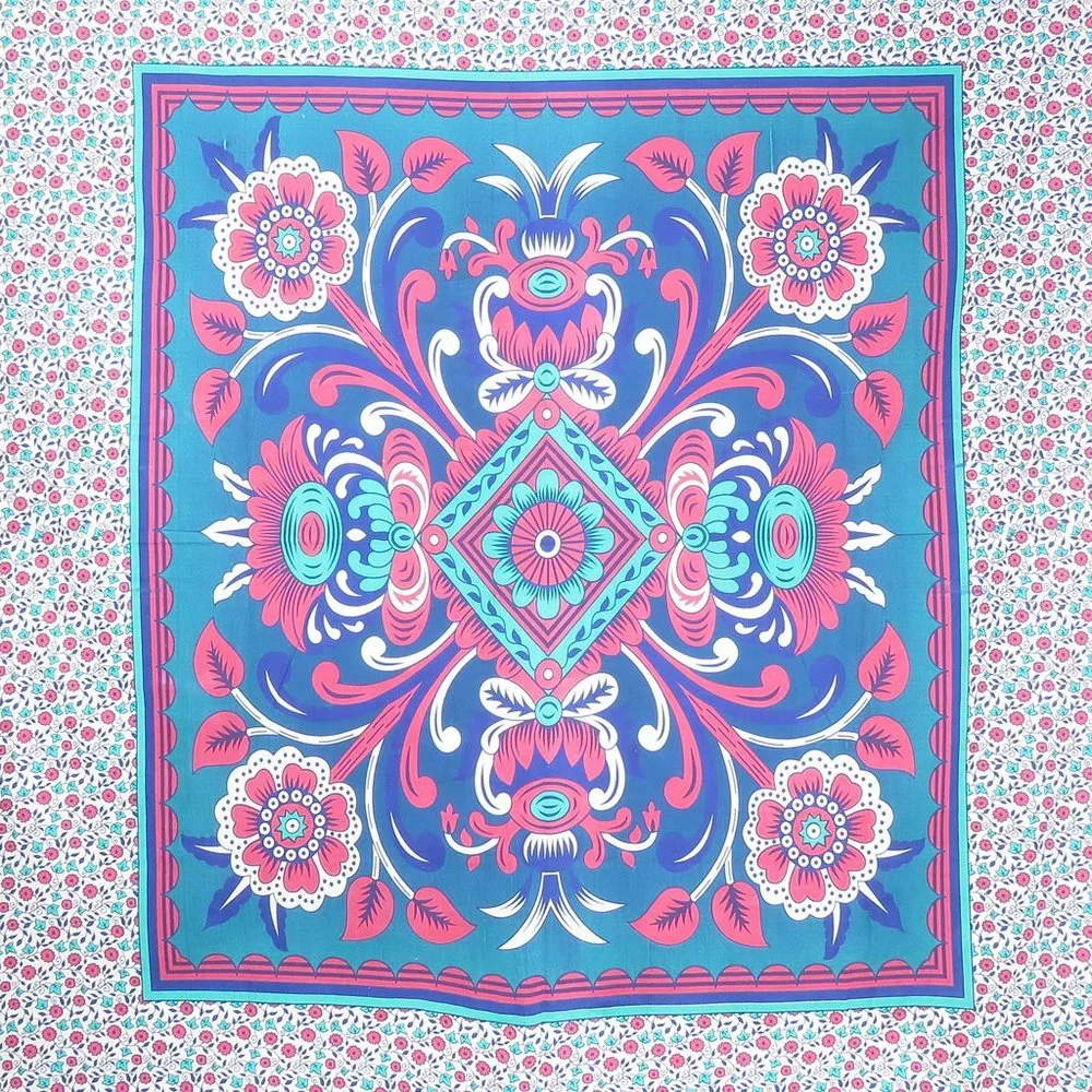 Oussum Decorative Tapestry Multicolor Floral Print Wall Art Ceiling Décor Cover